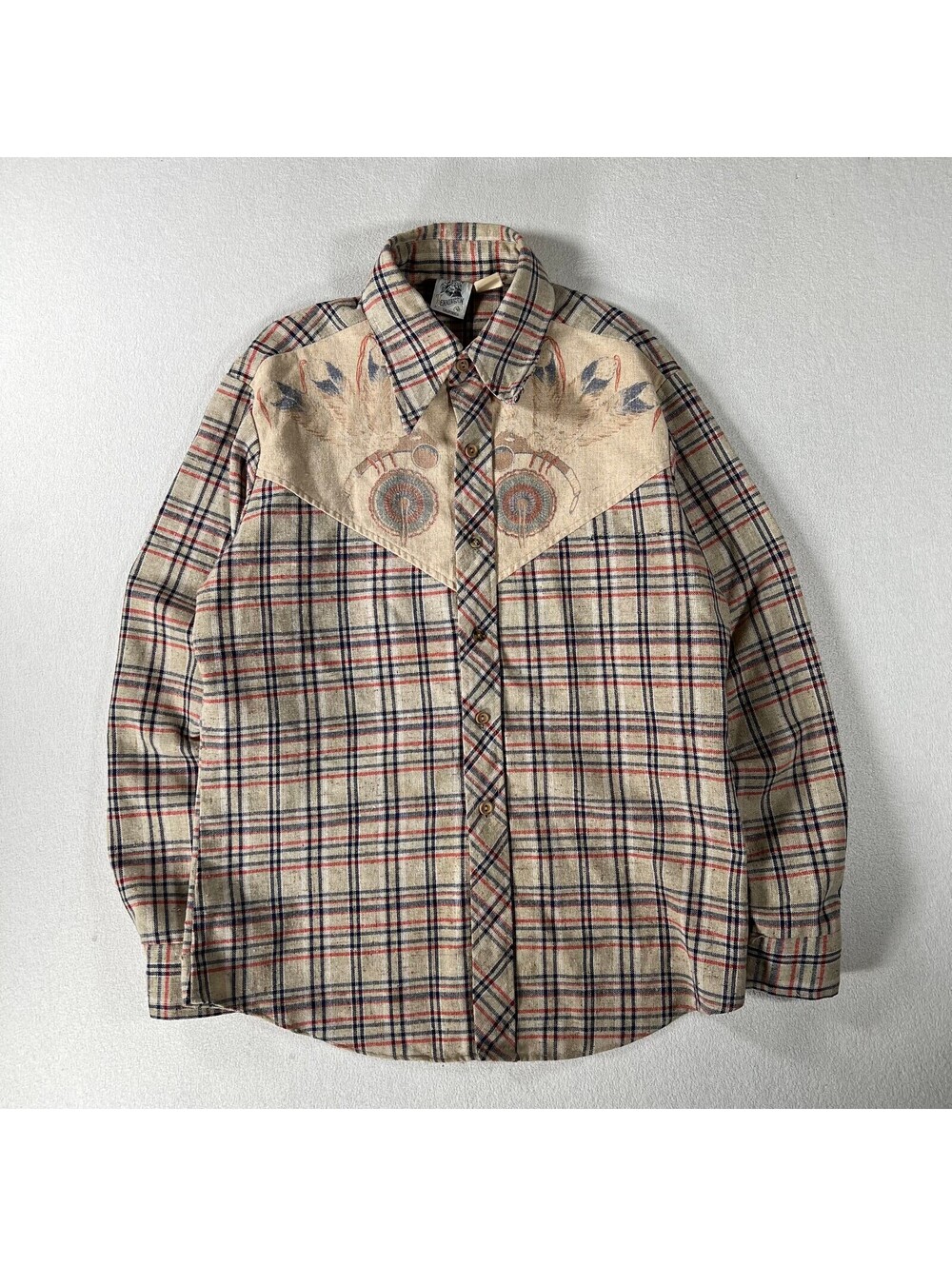 Vintage 50s/60s Kennington First Nations Chief Portrait Western Button Up Shirt